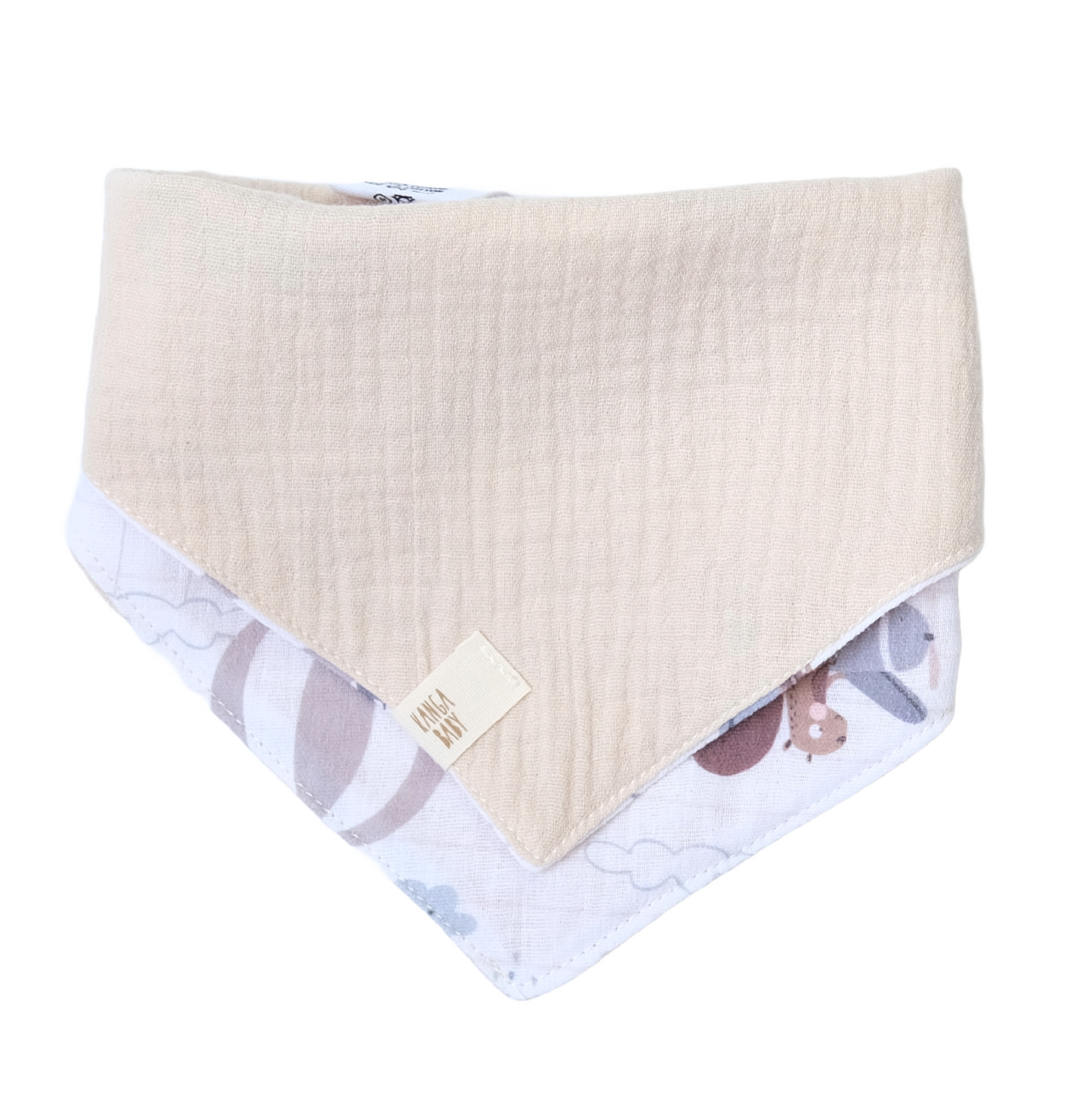 Bavaglino double face in 100% cotone - Aerei e mongolfiere