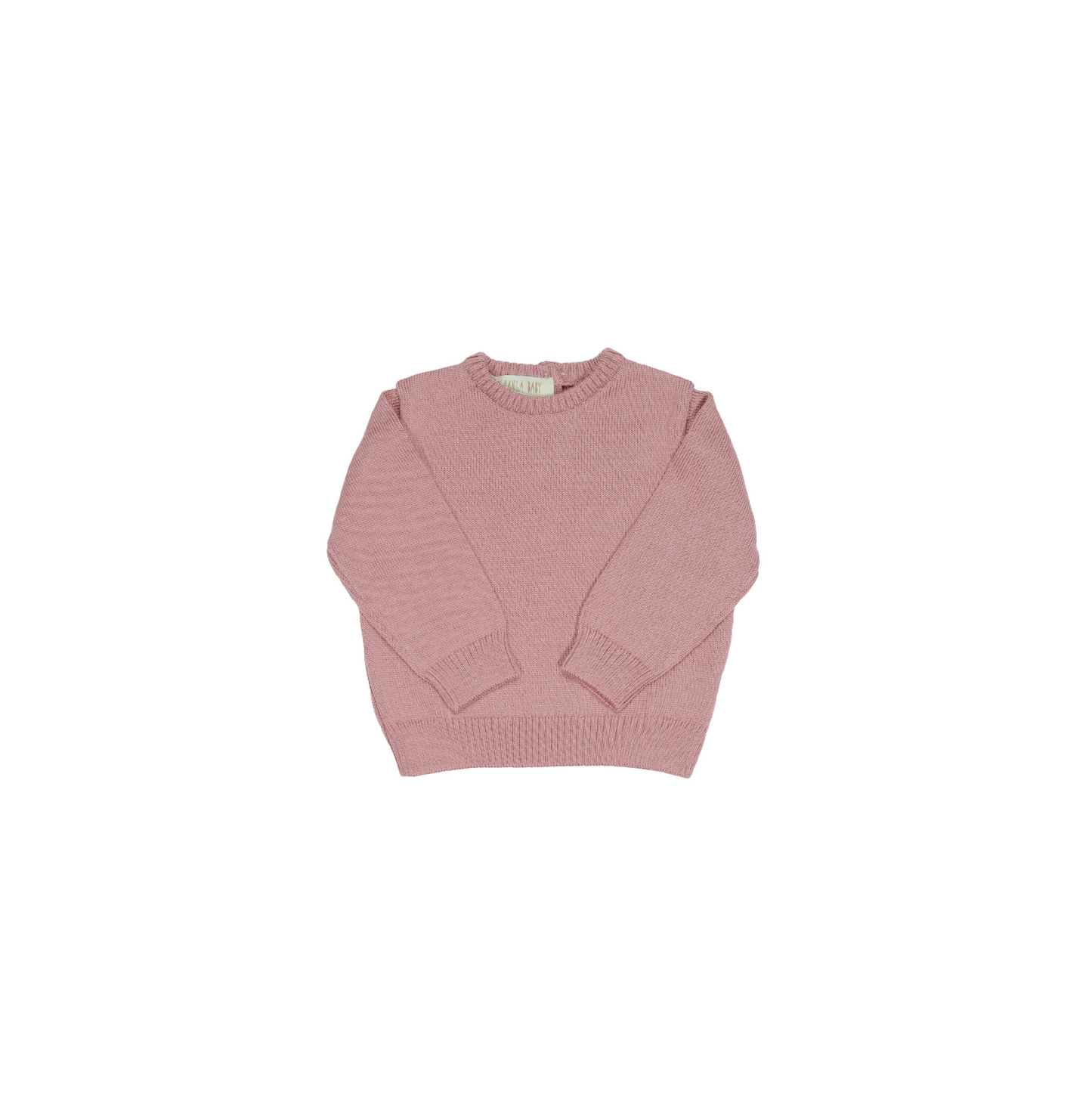 Maglioncino girocollo in 100% pura lana - ROSA ANTICO