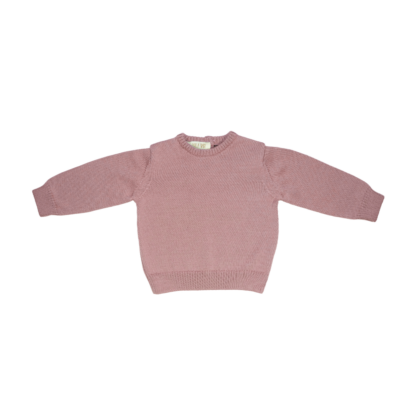 Maglioncino girocollo in 100% pura lana - ROSA ANTICO