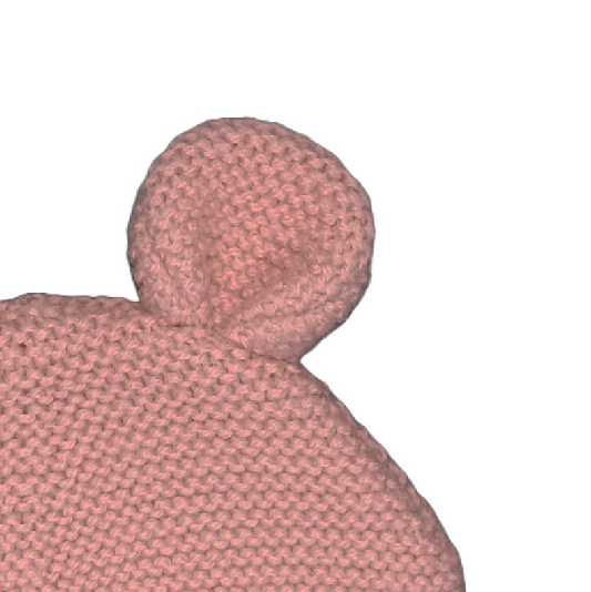 Cappellino Orsetto 100% pura lana - ROSA ANTICO