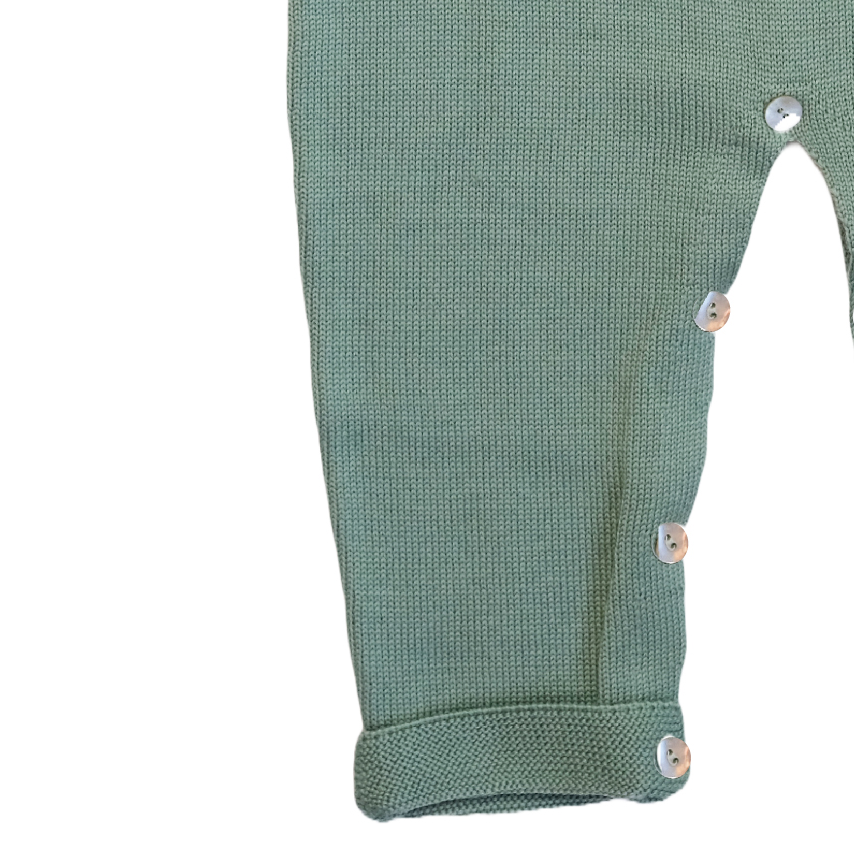 Salopette in 100% pura lana - VERDE SALVIA