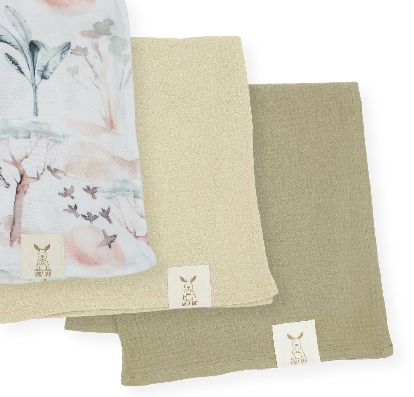 Baby Set Mussole SAVANA in 100% cotone BIO - 3 Pezzi