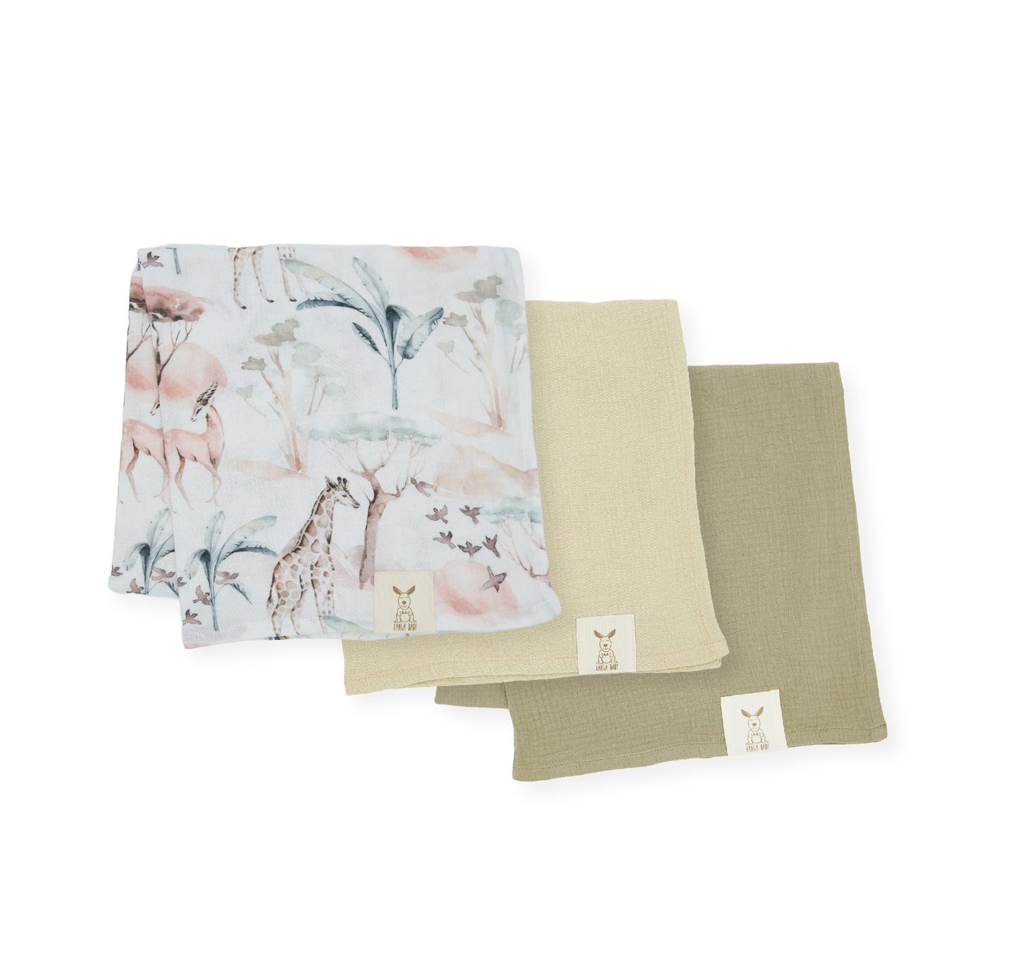 Baby Set Mussole SAVANA in 100% cotone BIO - 3 Pezzi