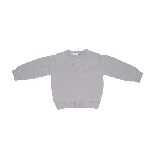 Maglioncino girocollo in 100% pura lana - GRIGIO