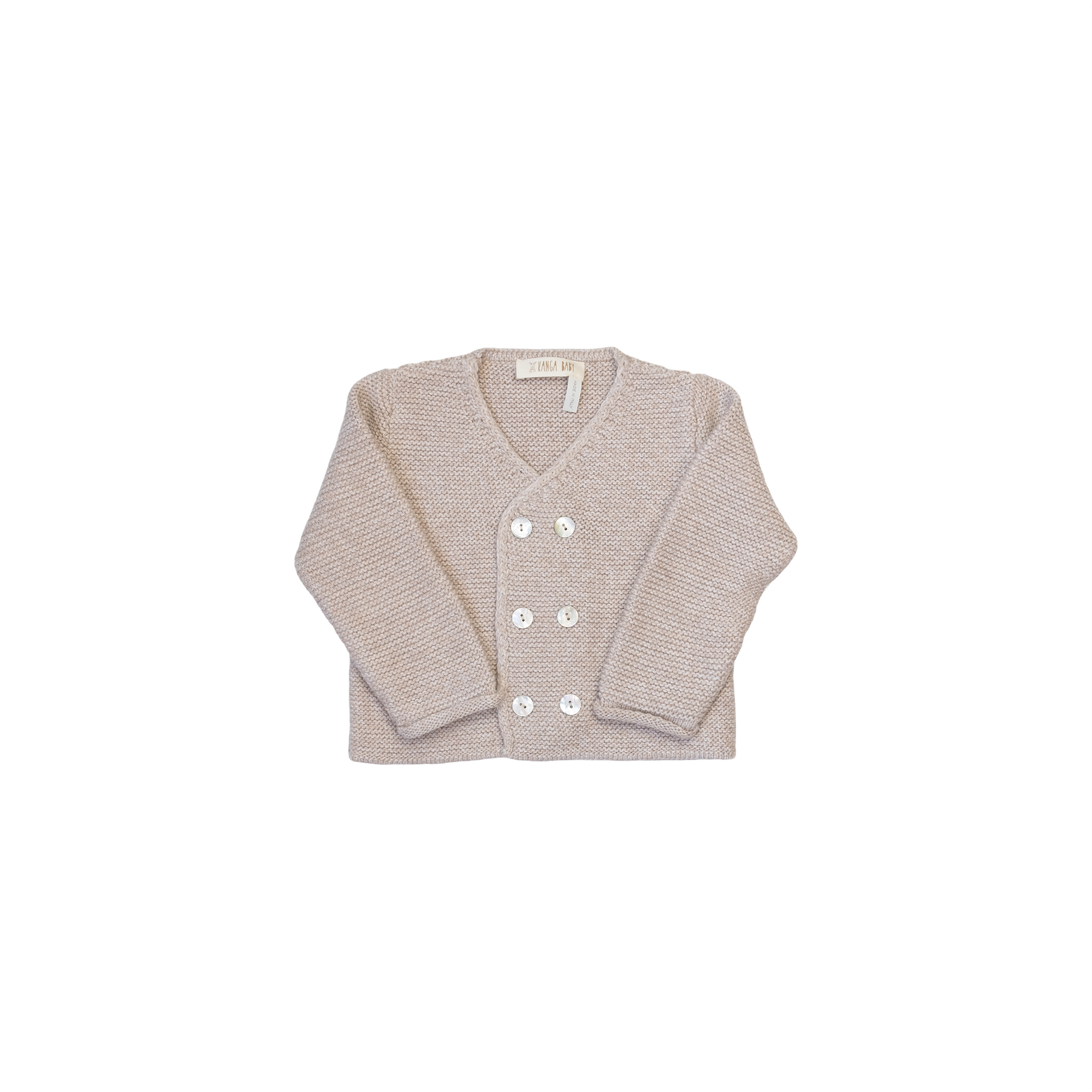 Maglia doppiopetto 100% pura lana BEIGE
